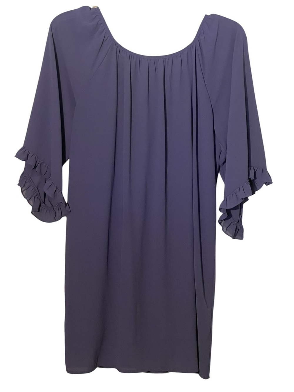 “Frill for the taking” Lulu’s denim blue shift dress. Size large GUC - Picture 6 of 11